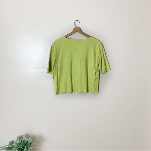 [Cut Loose] Chartreuse Green Cropped Short Sleeve Top - Picture 8 of 9